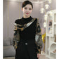 [Women’s Gift] Splicing Half High Neck Long Sleeve Top