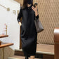 Fashion hooded sweatshirt solid color casual dress
