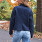 Women's Faux Leather Cropped Jacket with Pockets