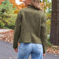 Women's Faux Leather Cropped Jacket with Pockets