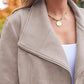 Women's Faux Leather Cropped Jacket with Pockets