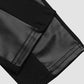 FAUX LEATHER PANTS WITH CONTRASTING TRIM AND ZIP