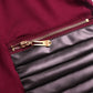 FAUX LEATHER PANTS WITH CONTRASTING TRIM AND ZIP