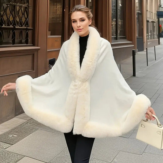 Women's Fluffy Poncho Shawl
