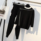 Round Neck Top & Drawstring Pants Set