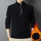Men's Warm Thickened Waffle-Knit Half-Zip Sweater