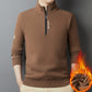 Men's Warm Thickened Waffle-Knit Half-Zip Sweater