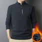 Men's Warm Thickened Waffle-Knit Half-Zip Sweater