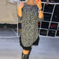 🎅Sales - 49% OFF🎄Women’s Lace Trim Leopard Print Dress