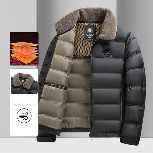 Men's Warm Waterproof Lapel Cotton Padded Jacket