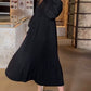 Lantern sleeve solid color elegant dress