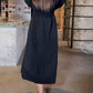 Lantern sleeve solid color elegant dress