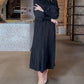 Lantern sleeve solid color elegant dress