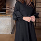 Lantern sleeve solid color elegant dress