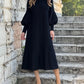 Lantern sleeve solid color elegant dress