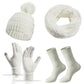 4 PCS Women's Winter Hat Scarf Gloves and Socks Set