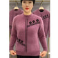 Women's Printed Mock Neck Knitted Sweater
