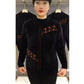 Women's Printed Mock Neck Knitted Sweater