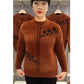 Women's Printed Mock Neck Knitted Sweater