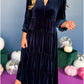 🔥New Year Sale🎉2025 Women's Christmas V Neck Velvet Dress