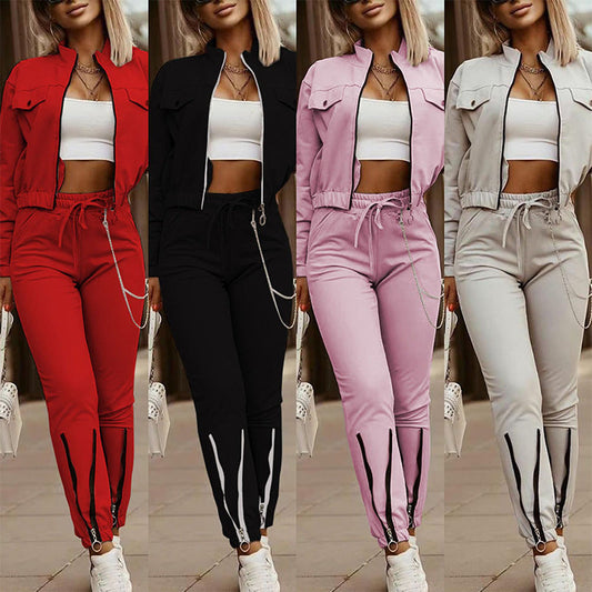 Casual Workout Solid 2-Piece Lounge Set