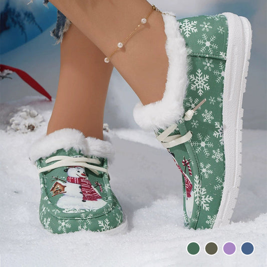 Women's Winter Snowman Non-Slip Cozy Shoes