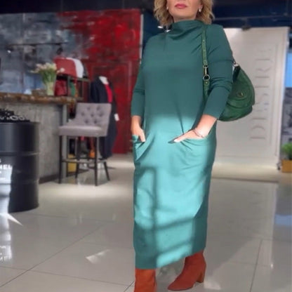 🎅Winter Hot Sale 36% Off🎁Women's Mock Neck Dress with Pockets