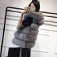 Women's Faux Fur Mid-Length Hooded Vest