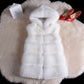 Women's Faux Fur Mid-Length Hooded Vest