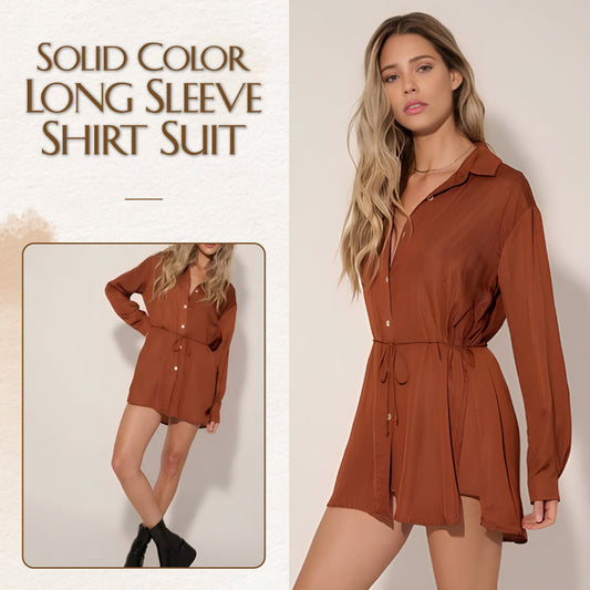 🎅Christmas Specials 49% OFF🎁🎄Women's Solid Color Long Sleeve Shirt Suit