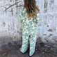 🎄Women’s Stylish Print Lapel Button Shirt and Wide-leg Pants (2-piece Set)