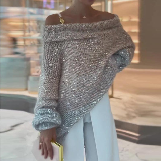 🔥2025 NEW SALES - 49% OFF🔥Women's Off-Shoulder Cozy Loose Sweater
