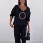 Women's Fashion V-Neck Top ＆Pants 2-Piece Set