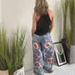 🔥Women's Drawstring Faux Denim Casual Pants