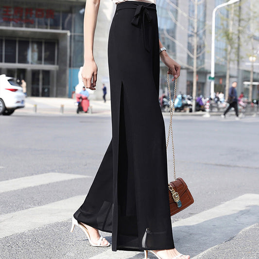 Women's Flowy Chiffon Wide Leg Pants