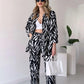【🔥TODAY'S LOWEST PRICE】🌸 Chic Women's Zebra Print Shirt & Pants Set