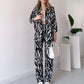 【🔥TODAY'S LOWEST PRICE】🌸 Chic Women's Zebra Print Shirt & Pants Set
