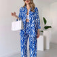 【🔥TODAY'S LOWEST PRICE】🌸 Chic Women's Zebra Print Shirt & Pants Set