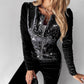 🔥2025 HOT SALE🔥 Women's Sequin Velvet Zipper 2-Piece Sweat Set