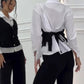 💖Limited Sale 49% OFF💖Women's Faux Two-Piece Shirt Vest & Pants Set