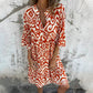 💖Limited Sale 48% OFF💖V-Neck Printed Three-Quarter Sleeve Dress