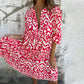 💖Limited Sale 48% OFF💖V-Neck Printed Three-Quarter Sleeve Dress