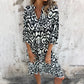 💖Limited Sale 48% OFF💖V-Neck Printed Three-Quarter Sleeve Dress