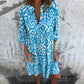 💖Limited Sale 48% OFF💖V-Neck Printed Three-Quarter Sleeve Dress