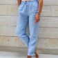 🌸LAST DAY SPECIAL PRICE!!🌸Women's  Elastic Waist Cotton Linen Casual Pants