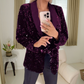 💖Limited Sale 50% OFF💖Women's Fashionable Long Sleeve Sequin Blazer