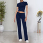 🎉2025 New Products Hot Sale✨Women's Casual Solid Color T-Shirt & Straight Leg Pants Set