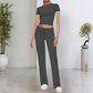 🎉2025 New Products Hot Sale✨Women's Casual Solid Color T-Shirt & Straight Leg Pants Set