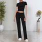 🎉2025 New Products Hot Sale✨Women's Casual Solid Color T-Shirt & Straight Leg Pants Set