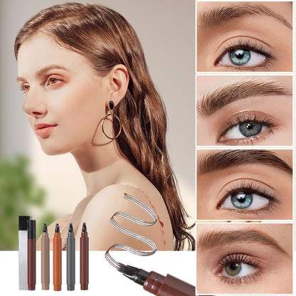 ✏️ Waterproof Eyebrow & Beard Pen – 4-in-1 Tips, Long-Lasting & Precise
